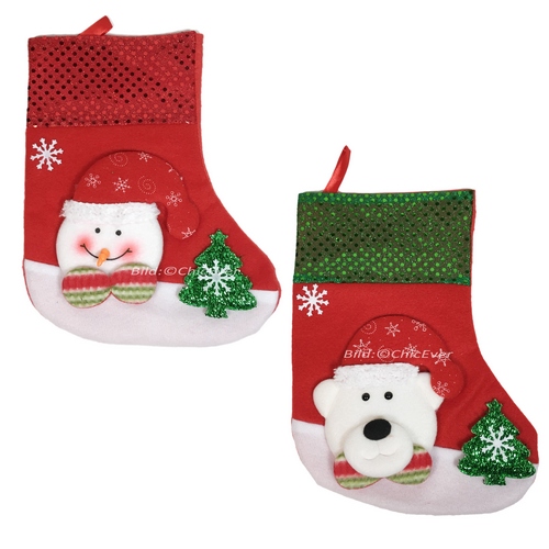 2 Weihnachtsstiefel Weihnachtssocke aus Filz 15x25cm 2999a - zum Schließen ins Bild klicken